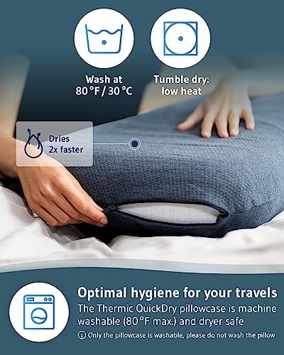 QuickDry Memory Foam Neck Pillow by VOLAR for Travel