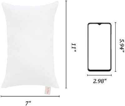 2-Pack of Bedsum Tiny Pillows: 11″x7″ Microfiber Mini Pillows