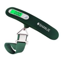 SHANJE High Precision Digital Hanging Luggage Scale for Suitcases – 110 Lbs/50kg Travel Accessories (Green)