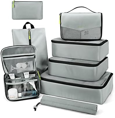 8-Piece BAGSMART Travel Packing Cubes Set with Laundry Bag and Shoe Bag, Lightweight and Durable Suitcase Organizer