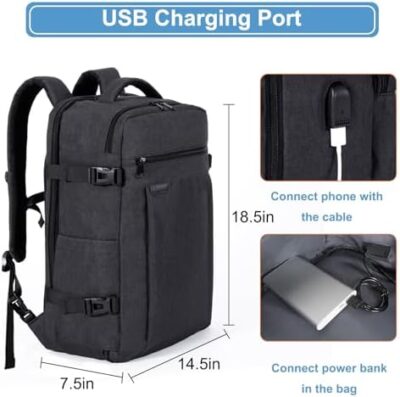Large Business Travel Backpack with USB Charging Port for Men and Women, Airline Approved and Durable – NEHOR Carry on Backpack