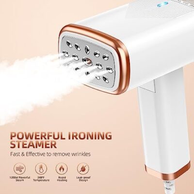1200W Portable Steamer for Clothes with Fast Heat-up and 120ml Water Tank – Perfect Wrinkle Remover for Home & Travel (120V Only, Not Compatible with Europe)