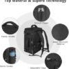Snoffic Black Travel Backpack with USB Charging Port – 17.3 Inch Laptop Backpack for Men and Women, Waterproof Carry On Backpack for Airline Travel, Hiking, Camping, Gym, and Casual Weekends