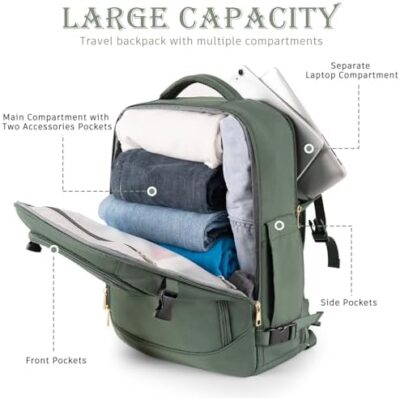 Peacock Green 40L Rinlist Carry on Backpack: Flight-Approved Travel Companion
