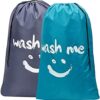 HOMEST 2 Pack XL Wash Me Travel Laundry Bag: Large Capacity for 4 Loads, Convenient Dirty Clothes Organizer