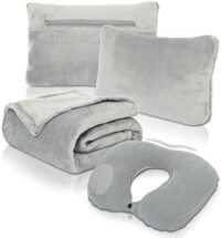 Travel Blanket and Pillow – Inflatable and Portable Set
