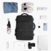 Rinlist Black Weekender Carry-on Backpack for Men and Women – Travel-Friendly, Flight-Approved Personal Item Bag