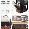 Stylish and Functional LOVEVOOK Travel Backpack: 34L Carry On for Women, TSA Approved, Fits 15.6” Laptop, Includes 3 Cubes – Available in Beige, Black, and Brown