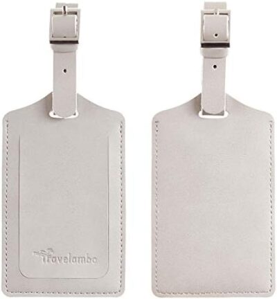 Travelambo Leather Luggage Travel Bag Tags- 8 Pack