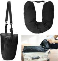 Travel Pillow with Stuffable Option for Neck Support