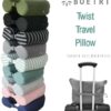BOETRI Twist Memory Foam Travel Pillow for Neck and Chin Support