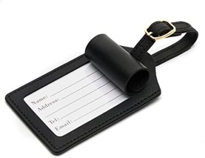 Redefine Your Travel Style with this PU Leather Luggage Tag for Suitcases, Handbags, and Travel Bags with Name Card and Privacy Cover