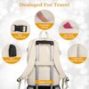 Beige ZOMFELT Carry On Backpack: Flight Approved Travel Backpack with Shoes Compartment, USB Charging Port, and 17.3 Inch Laptop Compartment – Waterproof Hiking Backpack Casual Bag for College, Suitable for Women and Men