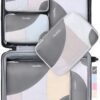 OlarHike 6-Piece Set of Travel Packing Cubes in Grey – Includes 4 Various Sizes for Luggage Organization and Carry-On Suitcase Essentials