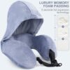 The Ultimate Adult Travel Companion: Flywish Travel Neck Pillow with Built-in Hood