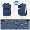 Large Navy Blue Maelstrom Travel Backpack with Fashion Belt Bag, 35L Carry-on for Men and Women, Waterproof Casual Daypack for Airplane Travel, Fits 17”Laptop