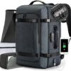 VGOAL Carry on Backpack: 45L Expandable, Flight Approved in Blue, with 3 Cubes and Fits up to 17.3″ Laptop