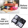 Black Waterproof Travel Packing Cubes Set – 9 Lightweight Organizers for Suitcase, by Blibly