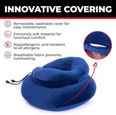 Comfortable Memory Foam Neck Pillow for Airplane Travel – Perfect for Airport Use