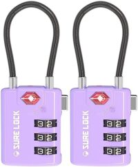 TSA Approved Travel Luggage Locks with Inspection Indicator, Easy Read Dials, and Zinc Alloy – SURE LOCK Compatible