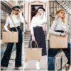 Khaki ETRONIK Tote Bag: Stylish and Versatile Laptop Tote for Women, Ideal for Travel, Work, and More