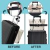 Stylish and Adjustable QMSM Luggage Belt with Add-a-Bag Strap – Airport Travel Accessory for Men and Women, in Black color