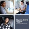 Small Memory Foam Travel Pillow – Compressible, Medium Firm, Contoured Support, Breathable, Machine Washable, Ideal for Camping, Backpacking, Airplane, and Car