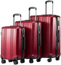 3-Piece Coolife Luggage Set with TSA Lock Spinner, Expandable Suitcase in PC+ABS Material, 20in24in28in