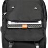 YALUNDISI Vintage 15.6 Inch Laptop Backpack with USB Charging Port, Black College Backpack for Women & Men