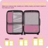 5-Piece Luggage Organizer Set with Packing Cubes for Suitcases – Travel Bags Organizer for Luggage, Travel Accessories, and Essentials, Including Complimentary Pink Travel Sleep Eye Patch
