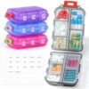 Portable Mini Pharmacy: 4 Pack Small Travel Pill Organizer with 10 Compartments – Perfect for Purse, Pocket, Bag – BPA Free Medicine Container for Weekly Daily Travel