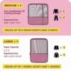 5-Piece Luggage Organizer Set with Packing Cubes for Suitcases – Travel Bags Organizer for Luggage, Travel Accessories, and Essentials, Including Complimentary Pink Travel Sleep Eye Patch