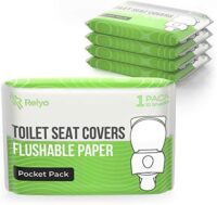 XL Flushable Toilet Seat Covers Paper (50 Pack) – Perfect for Adults and Kids Potty Training, Biodegradable and Travel-Friendly for Public Restrooms, Airplane, Camping