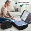 40L Airline Approved Travel Backpack for Women and Men with Expandable Laptop Compartment and 6 Packing Cubes
