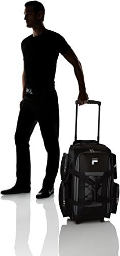 Black Fila 22″ Lightweight Rolling Duffel Bag with Carry On, One Size