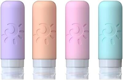 Multicolored Zafit Travel Bottles: TSA Approved Toiletry Containers with Leak-Proof Refillable Liquid Tub Design for Shampoo, Conditioner, Lotion, and Body Wash – 3oz.vecifics