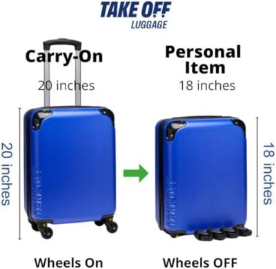 18 Inch Personal Item Removable Wheels Suitcase 2.0: The Versatile Carry-On and Under the Seat Luggage with Sizers Compatibility