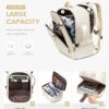40L Women’s Lovevook Carry on Backpack: Airline Approved, Waterproof, TSA Travel 17inch Laptop Daypack with Anti-theft Pocket for Business Trip College Weekender in Beige