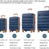 Carry Your Essentials in Style with the 6-Piece NAVY ABS Hardshell Luggage Set Featuring TSA Lock and Spinner Wheels for a Convenient and Secure Travel Experience