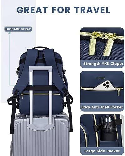 LOVEVOOK 40L Travel Backpack: Flight Approved, Waterproof, 17.3inch Laptop Daypack with 3 Packing Cubes – Ideal for Women and Men