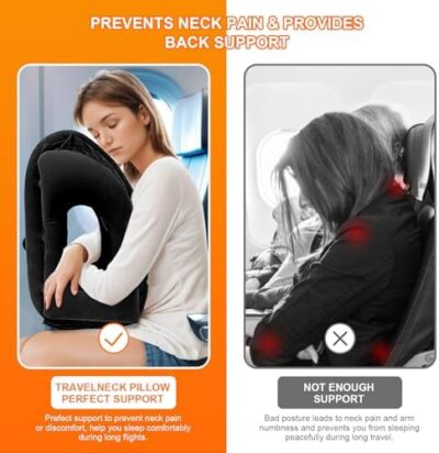 2-Pack Inflatable Travel Pillow and Neck Pillow Set by DAWNTREES