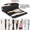 Portable Organizer for Hair Tools and Accessories with Heat Resistant Mat – BAREFOOT CARIBOU 2-in-1 Design with Interior Pockets
