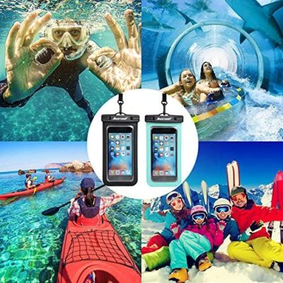 Waterproof Phone Case for iPhone 15 14 13 12 Pro Max XS Samsung, IPX8 Cellphone Dry Bag Beach Essentials 2Pack-8.3″ by Hiearcool
